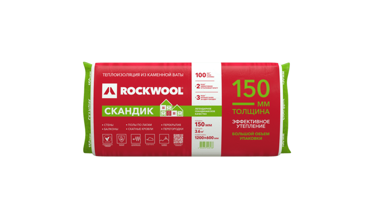 Rockwool Лайт Баттс XL 150х600х1200мм (3.6м2) 5 плит